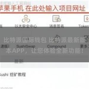 比特派国际钱包 比特派最新版本APP，让您体验全新功能！